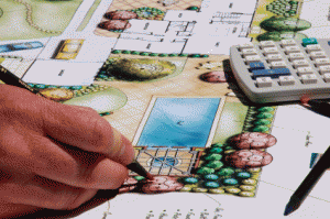 a sprinkler designer drafts a residential plan